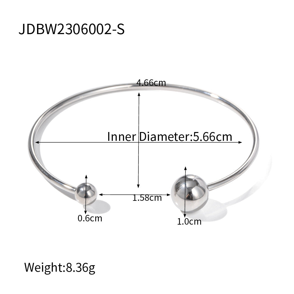 Bracciale da donna in acciaio inossidabile placcato oro 18K a sfera geometrica stile INS