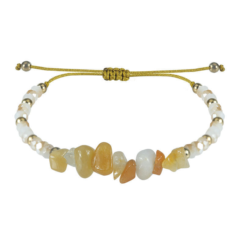 Bohemian Vintage Geometric Natural Crystal Chip Bracelet Unisex Handmade Friendship Jewelry