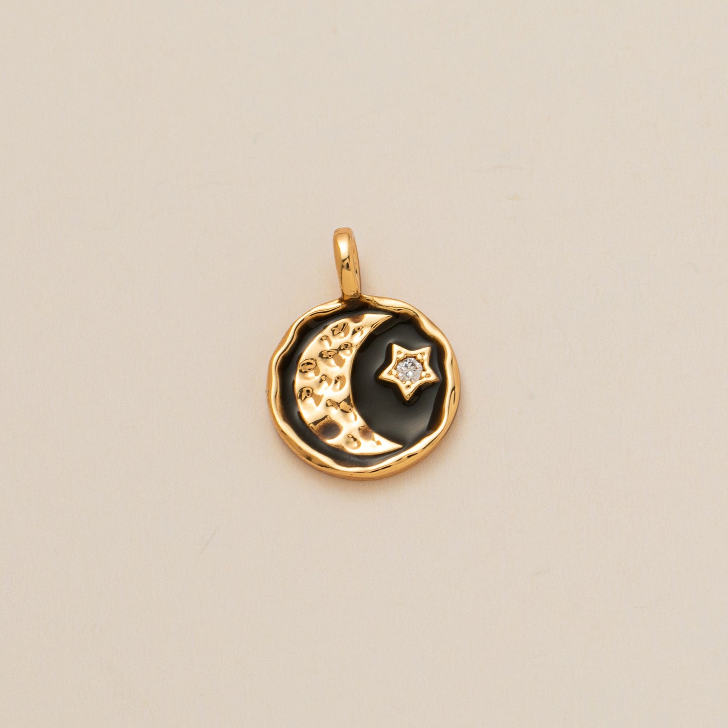 Fashion Plated Brass Moon Star Cross Pendant with Cubic Zirconia DIY Charm Bar Necklace for Unisex
