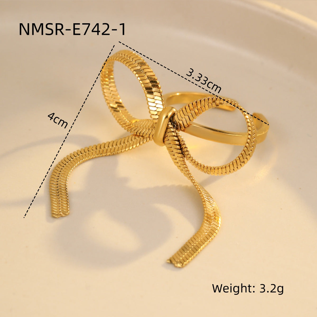 Anello alla Moda in Acciaio Inossidabile con Motivo Geometrico, Placcato Oro 18K per Donna, Design Regolabile con Fascia Aperta