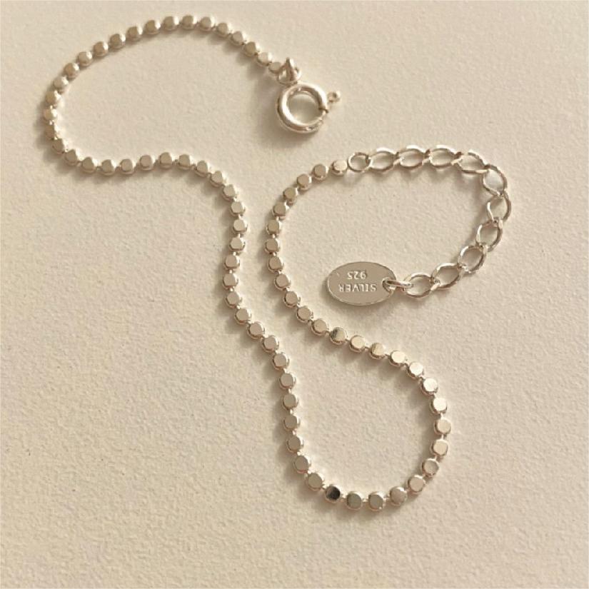 Minimalist Star-Shaped S925 Sterling Silver Anklet with Plated Finish