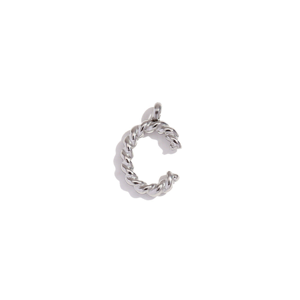 Collana con Pendente a Lettera Intrecciata Placcata in Acciaio Inossidabile, Stile Minimalista, da Donna