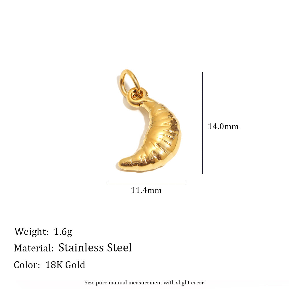 18K Gold Plated Stainless Steel Geometric Donut Charm Bar