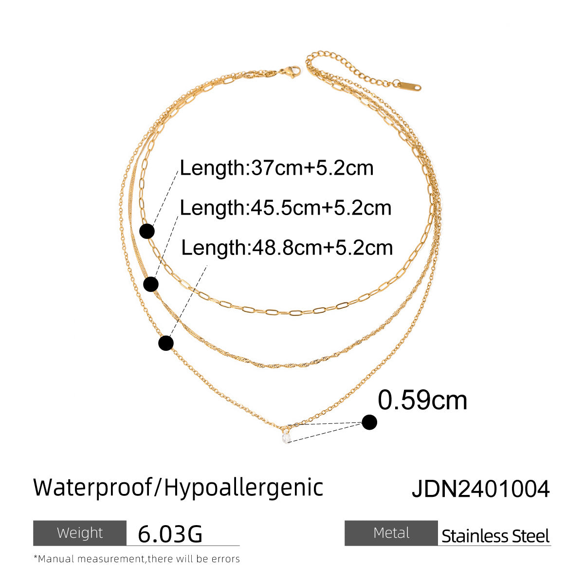 Minimalist Luxury 18K Gold Plated Geometric Oval Stainless Steel Necklace for Women