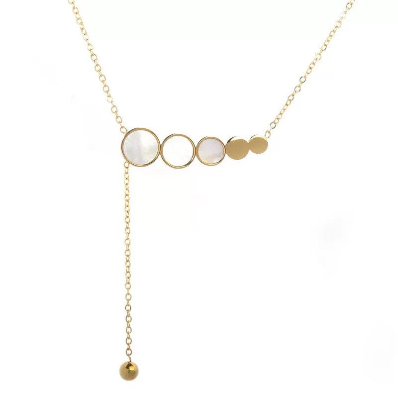 Minimalist Round Titanium Steel Plated Necklace for Women