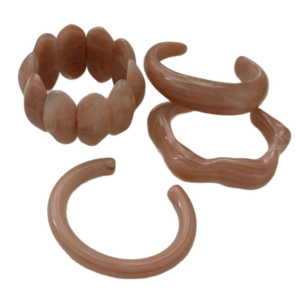 Bracciale da donna minimalista con olio a goccia in resina geometrica sfumata