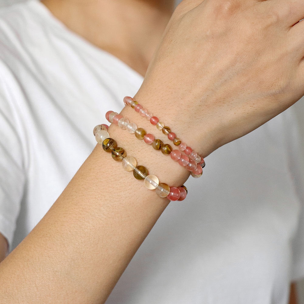 Vintage Minimalist Geometric Stone Beaded Stretch Bracelet Set Unisex Jewelry