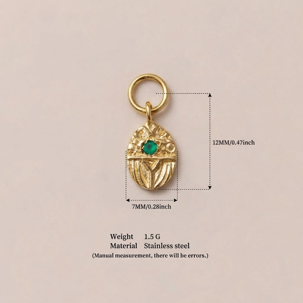 Charm a barra a stella in acciaio inossidabile placcato PVD oro 18 carati vintage