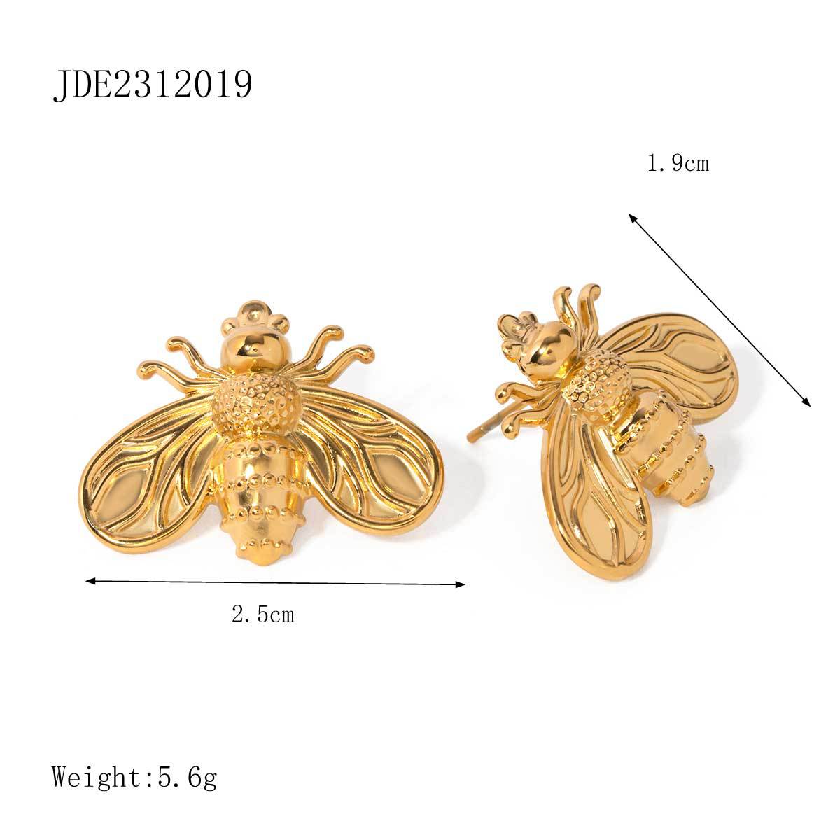 Gold Plated Stainless Steel Starfish Earrings for Women