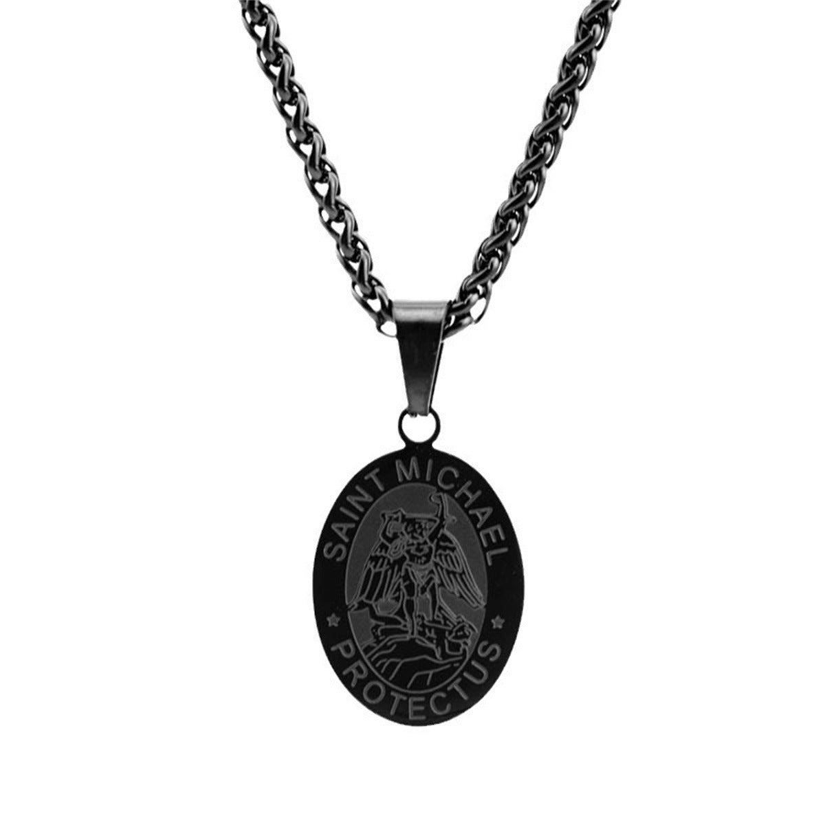 Ins Style Geometric Pendant Necklace in Titanium Steel with Plated Finish on Pearl Chain for Unisex Daily Wear