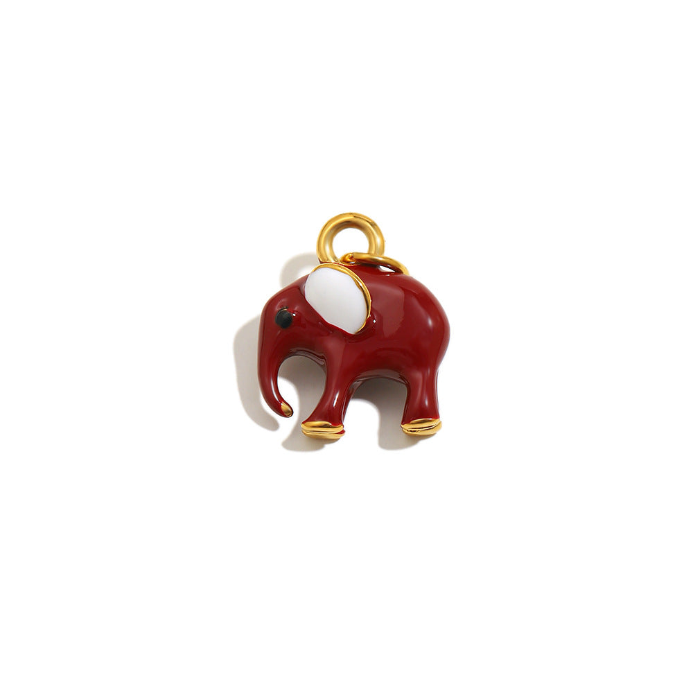 18K Gold Plated Drip Oil Animal Shape Stainless Steel Charm Bar