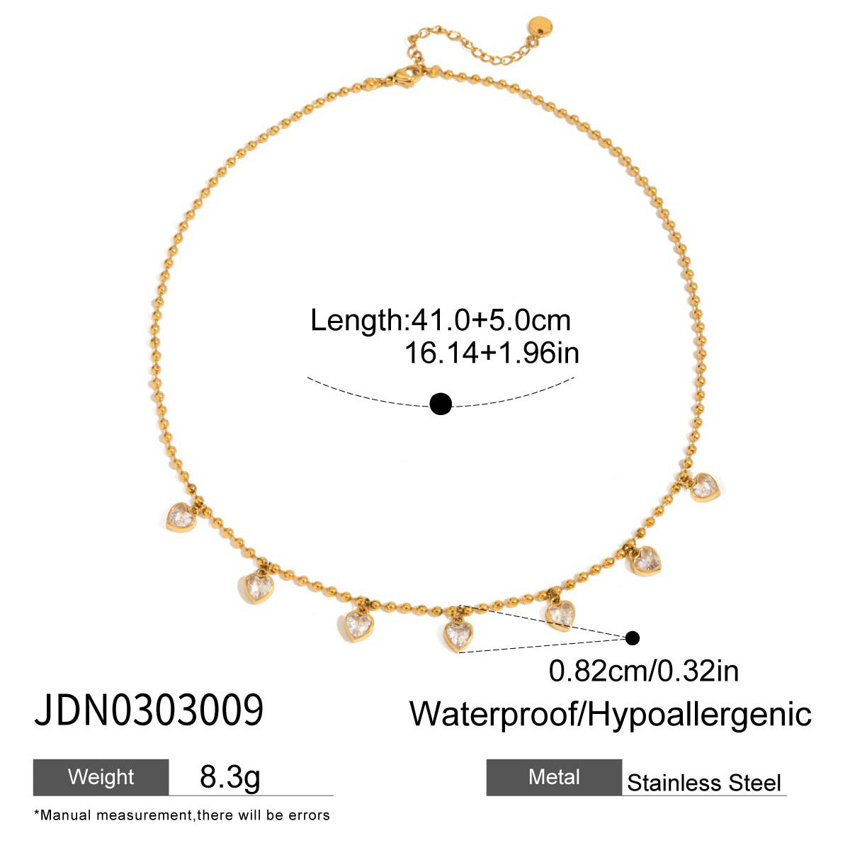 Collar de acero de titanio chapado en forma de corazón geométrico para mujer con cadena de acero inoxidable, joyería de lujo para clavícula