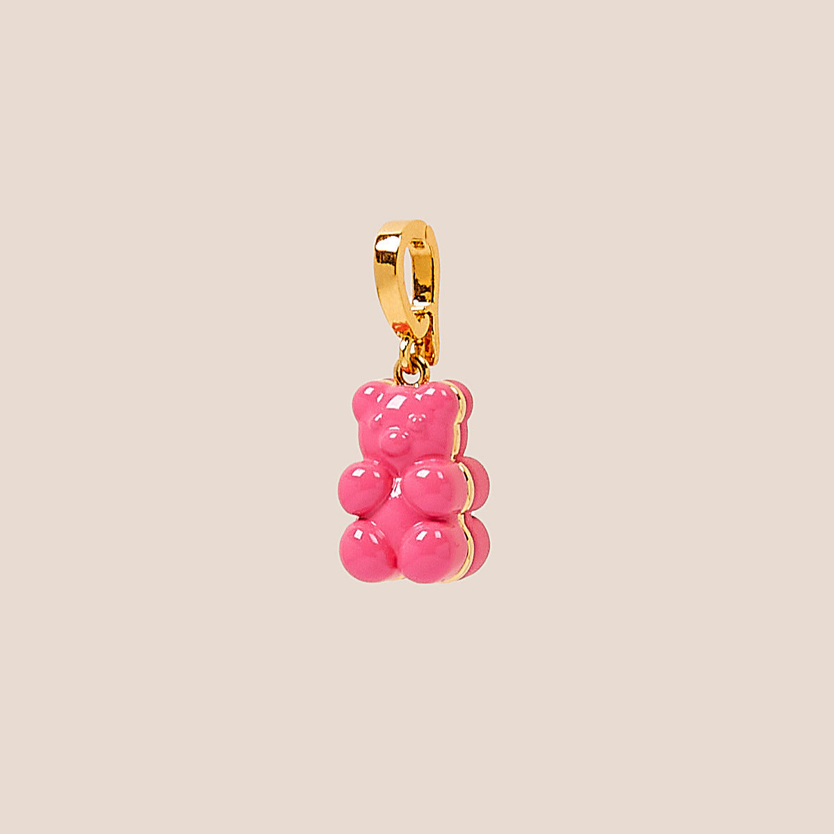 Colgante Corazón Oso Vintage de Acero Inoxidable con Baño de Oro PVD