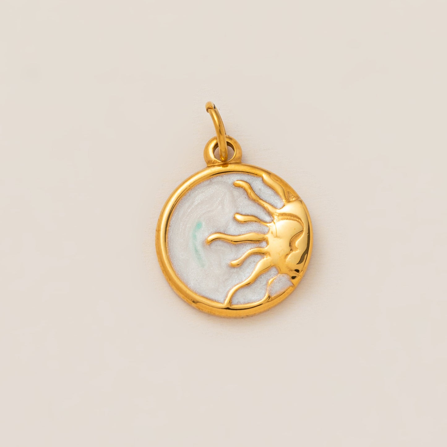 Minimalist 18K Gold Plated Round Square Geometric Stainless Steel Pendant Necklace