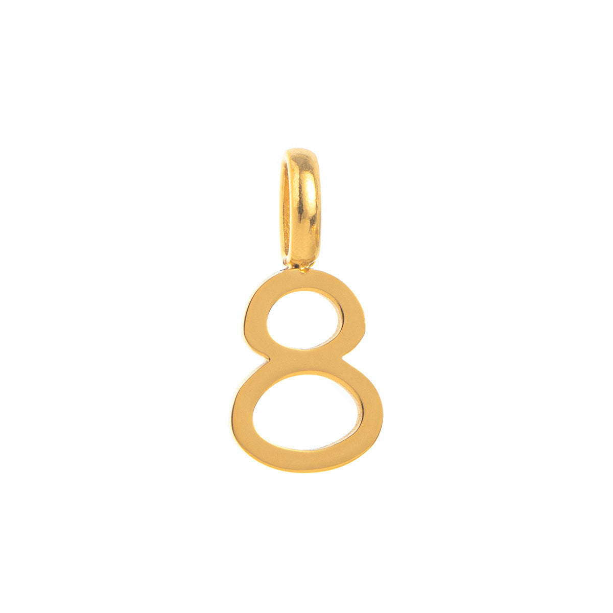 Minimalist 18K Gold Plated Titanium Steel Number Charm Bar