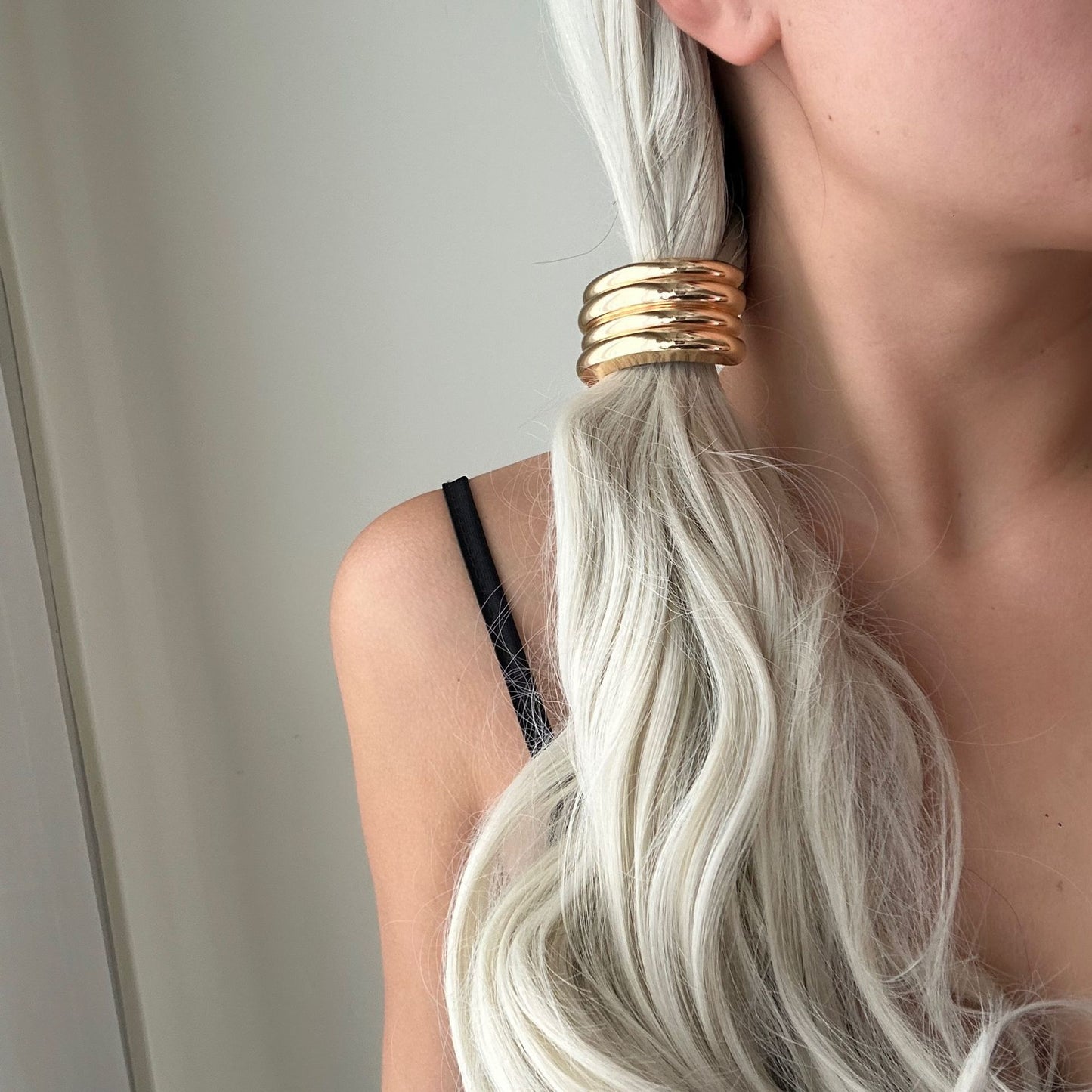 Minimalist Elegant Gold Plated Alloy Hair Tie