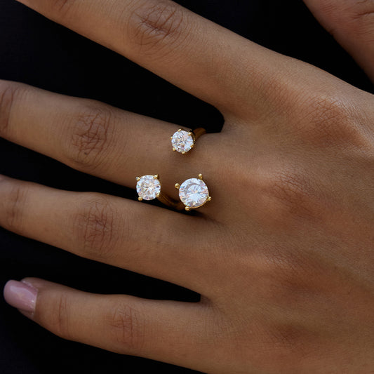 Anillo geométrico de acero de titanio con incrustaciones de circonita, chapado, para mujer, banda minimalista de acero inoxidable a la moda.
