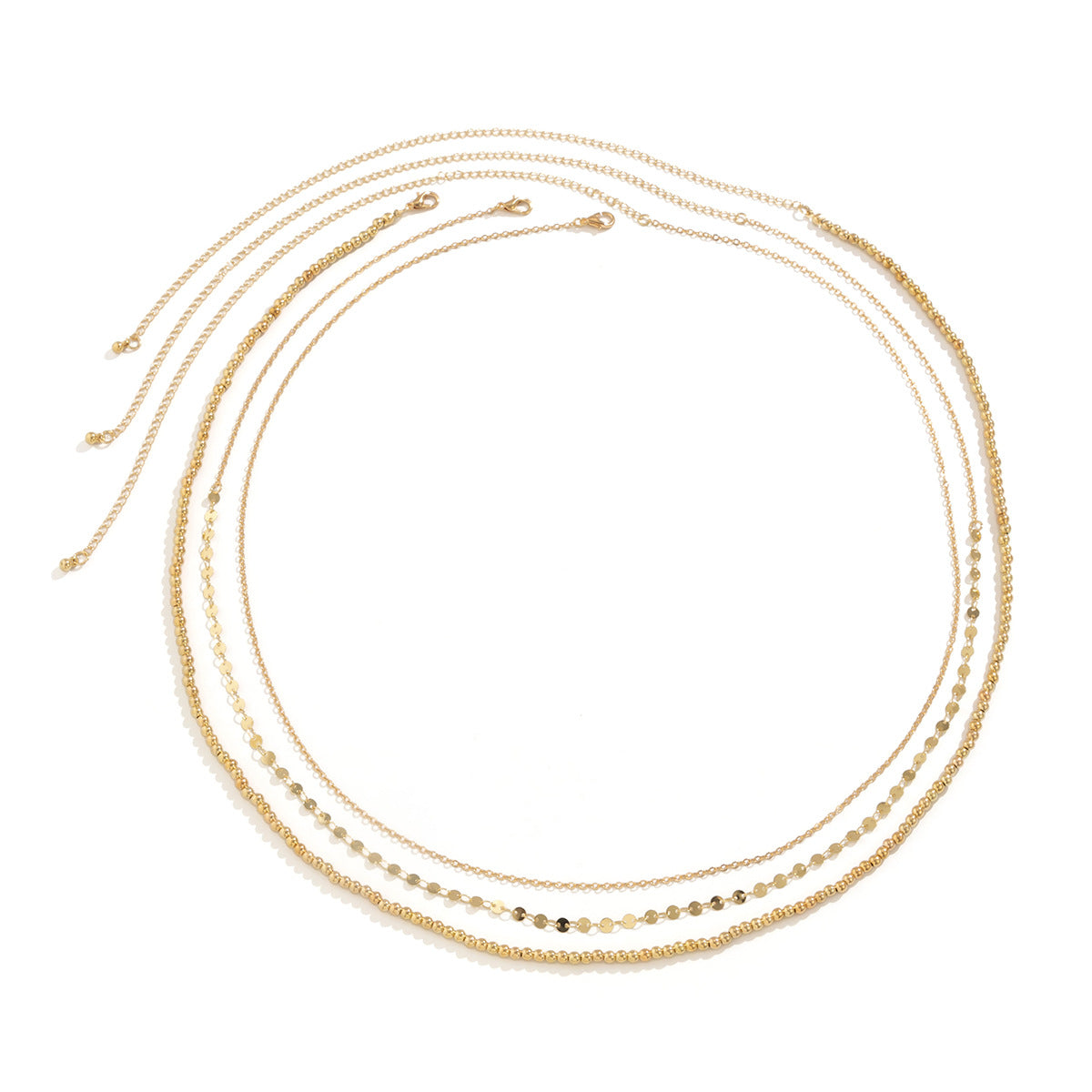 Catenina Minimalista a Tracolla Geometrica da Donna con Maglie in Metallo Lucido e Chiusura a Moschettone