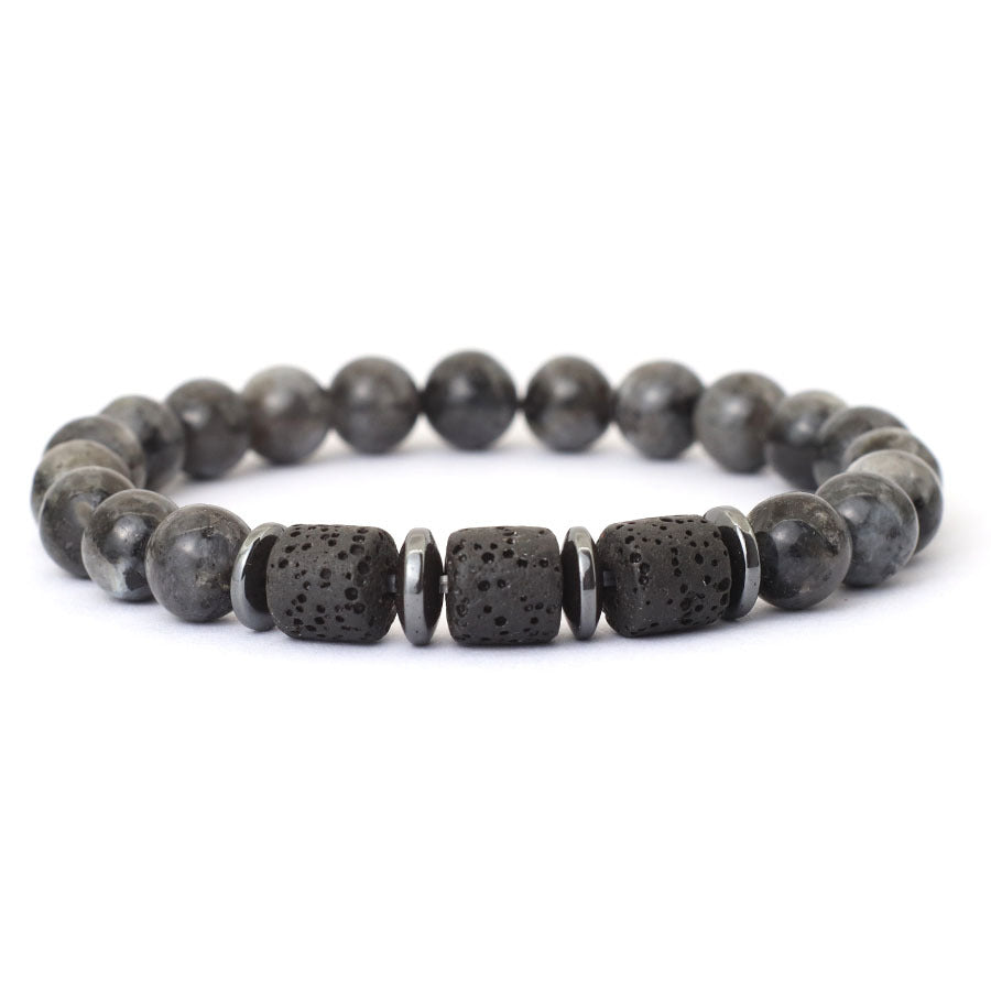 Minimalist Geometric Natural Tiger's Eye Hematite Beaded Bracelet Unisex Healing Stone Jewelry Gift for Him