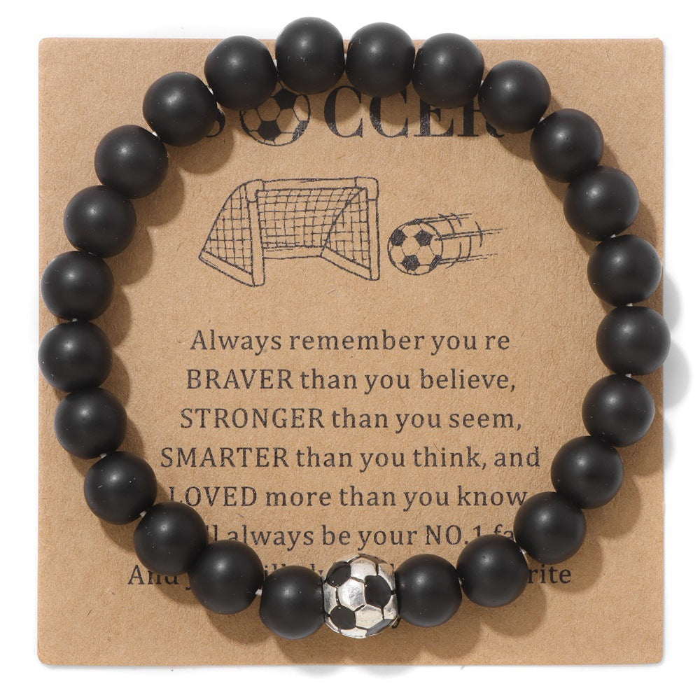 Minimalist Sporty Geometric Stone Bead Bracelet Unisex Friendship Handmade Jewelry