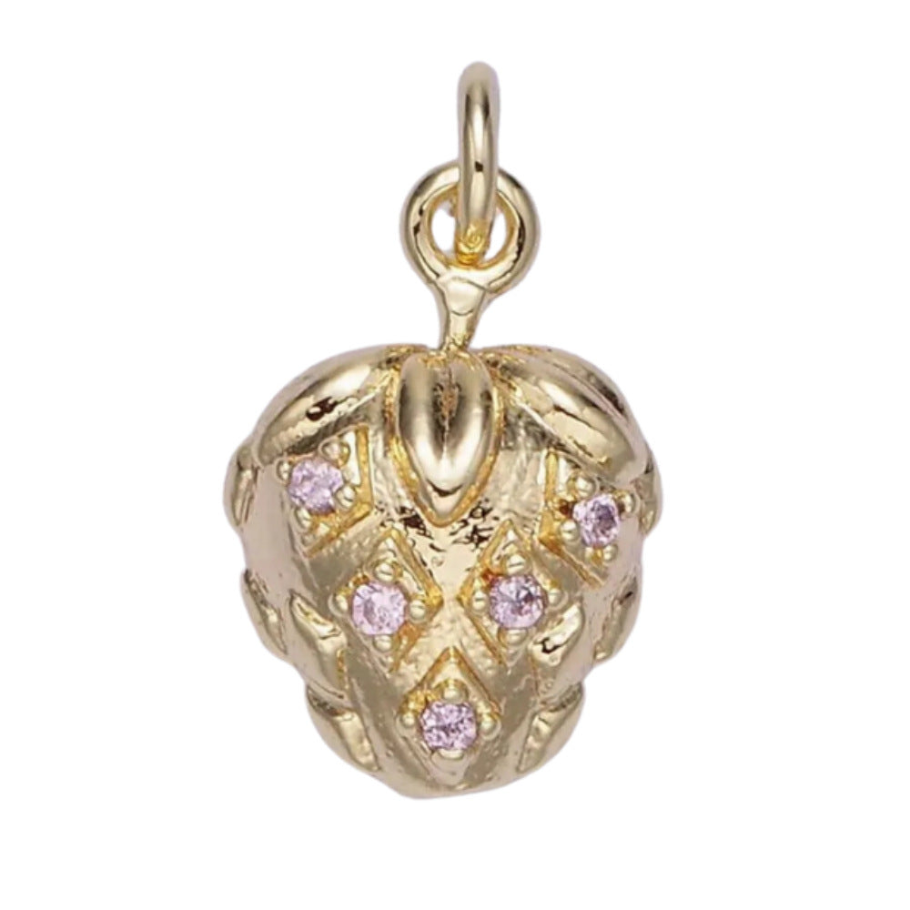 Vintage Cartoon Animal Brass 18K Gold Plated Drip Oil Pendant Charm Bar