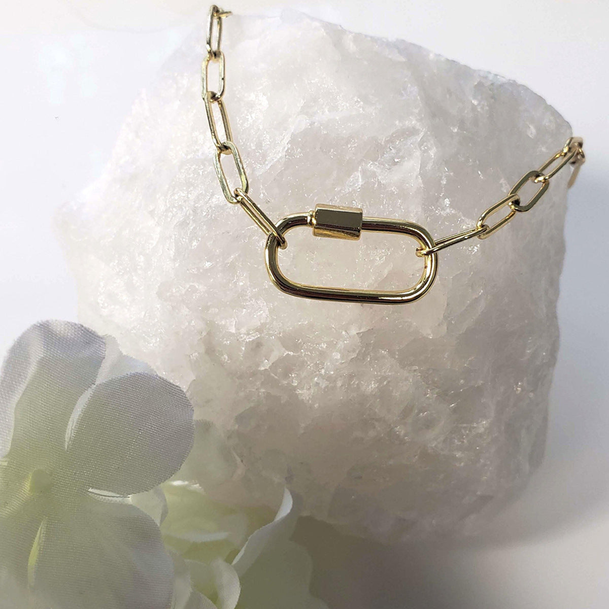Natural Minimalist Geometric Pendant Necklace for Women Stainless Steel Chain with Titanium Steel Pendant and Polished Finish