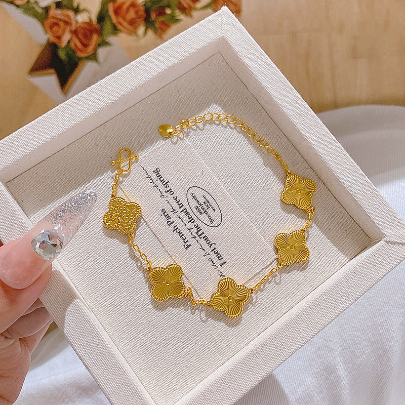 Minimalist Luxury Gold Plated Brass Laser Bracelet for Unisex
