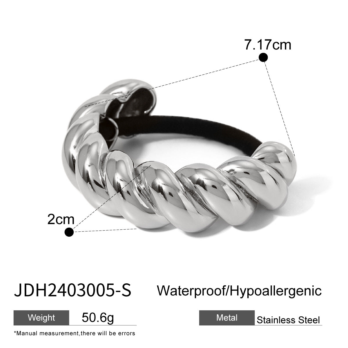 Minimalist U-Shaped Stainless Steel Hair Tie with Plated Finish for Ponytail