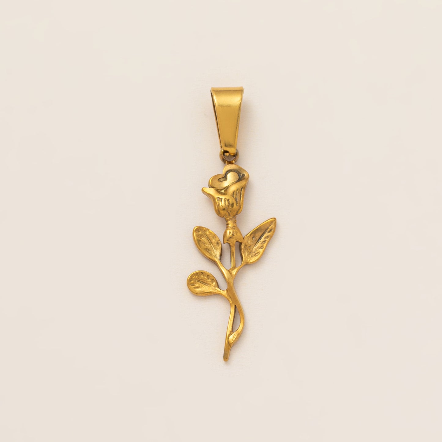 Minimalist 18K Gold Plated Geometric Round Titanium Steel Bowknot Pendant Necklace