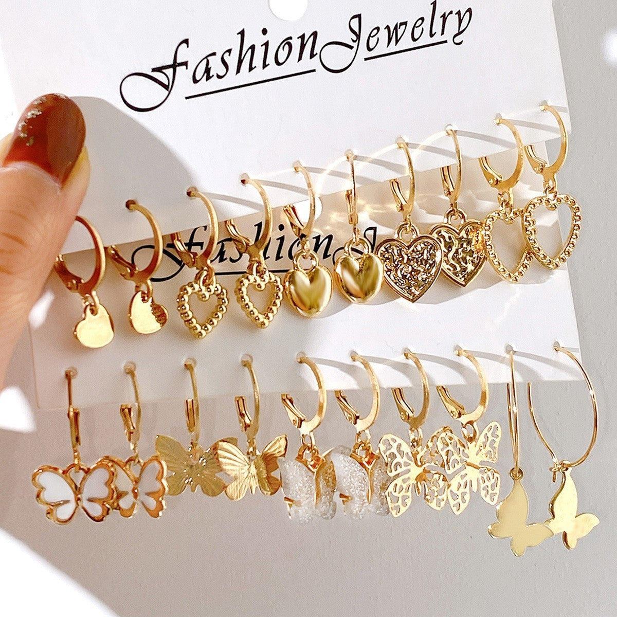 Fashion Geometric Round Gold Plated Zinc Alloy C-Shape Hoop Earrings with 925 Sterling Silver Posts