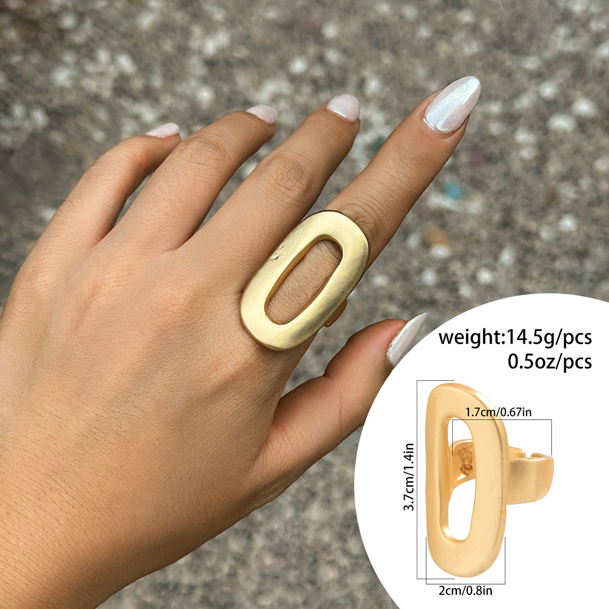 Minimalist Irregular Floral Geometric Alloy Ring with Textured Ruffled Design for Women