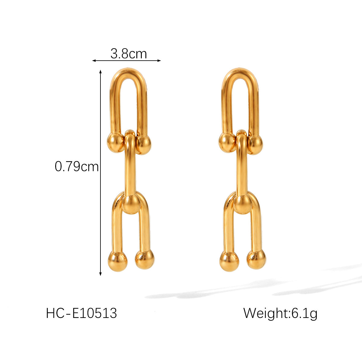 Minimalist Geometric U-Shaped Horseshoe Clasp Stainless Steel Necklace for Women with Electroplated Titanium Steel Finish