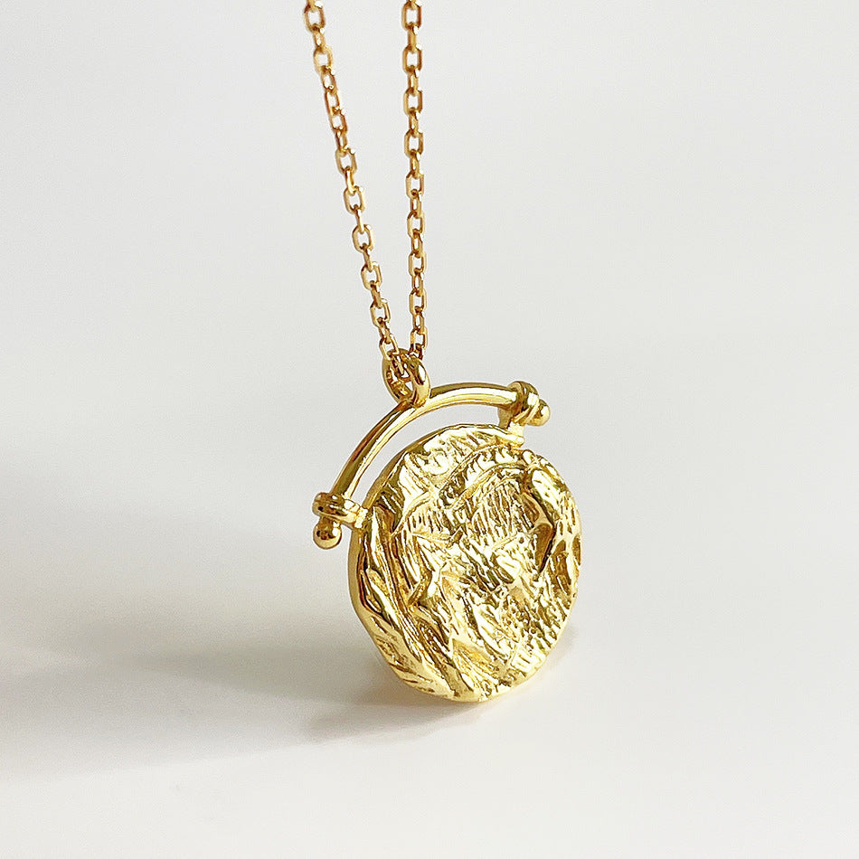 Collana con Ciondolo Geometrico Astratto in Argento Sterling 925 e Catena a Sfera