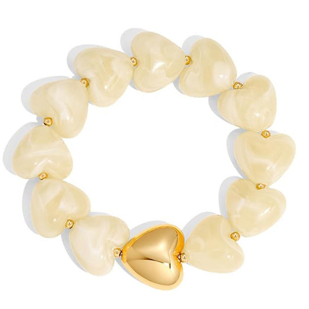 Bohemian Heart Acrylic Resin Bracelet for Women