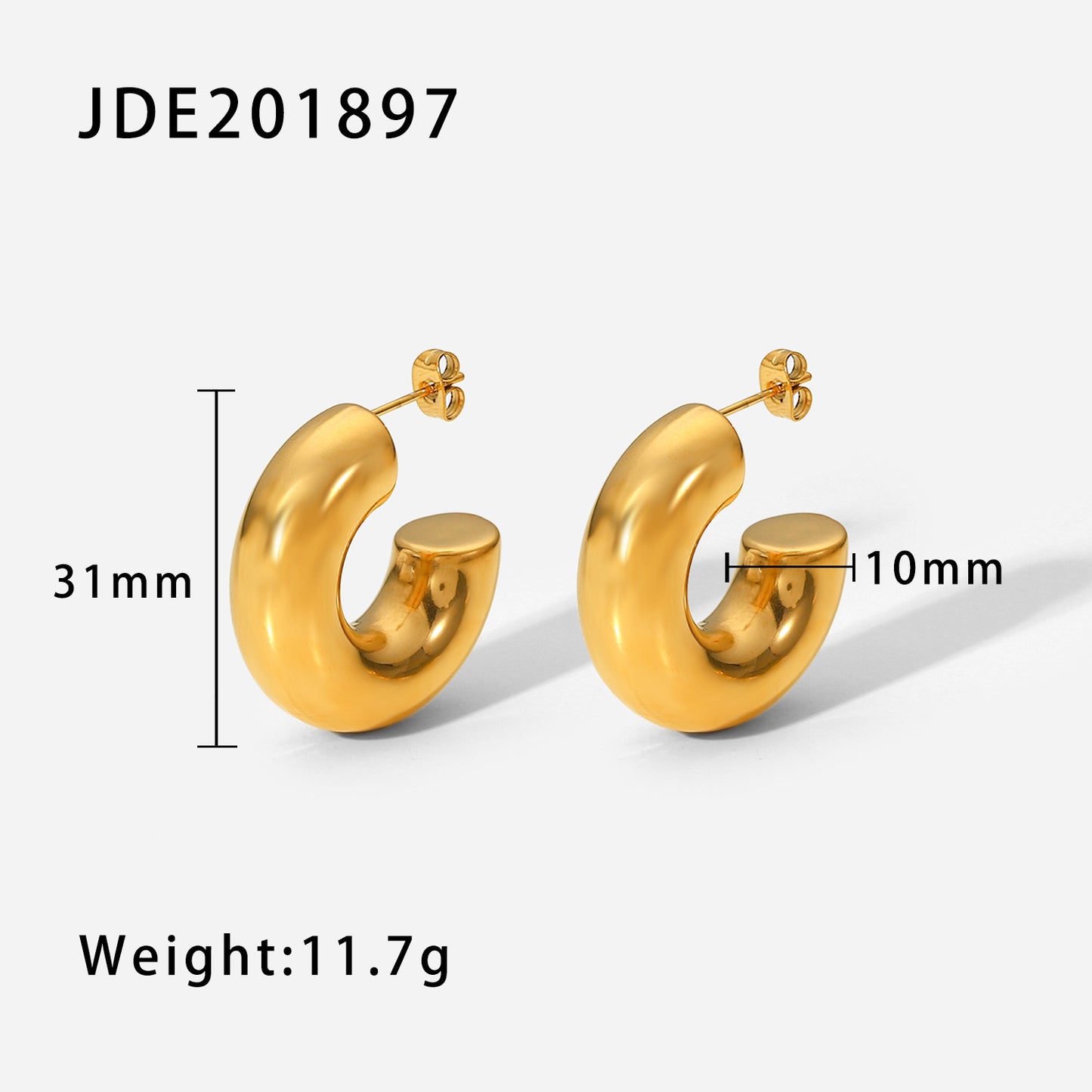 Pendientes de Aro de Acero Inoxidable Geométricos con Acabado Chapado para Mujer, Joyería de Moda Minimalista y Elegante