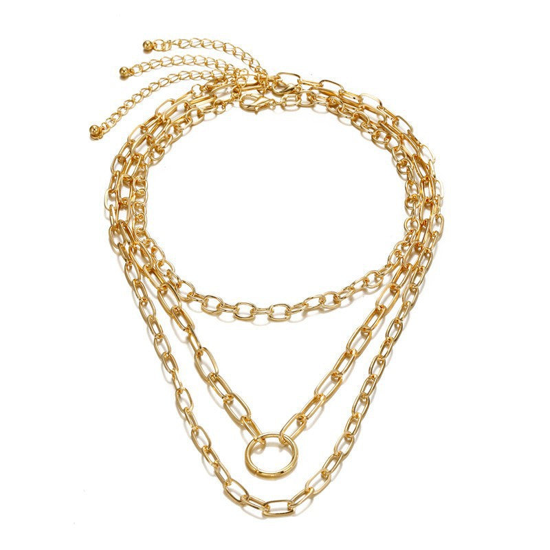 Casual Geometric Alloy Ball Chain Necklace