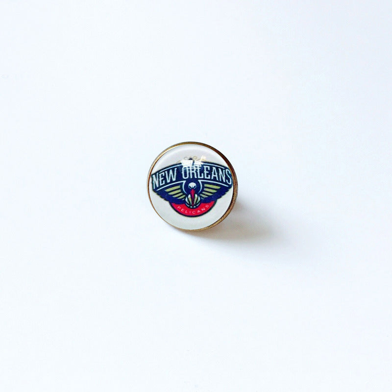 Pin de solapa metálico de equipos de baloncesto retro de la NBA - Insignia con gema vintage - Broche de Kobe Curry - Regalo para fans - Unisex