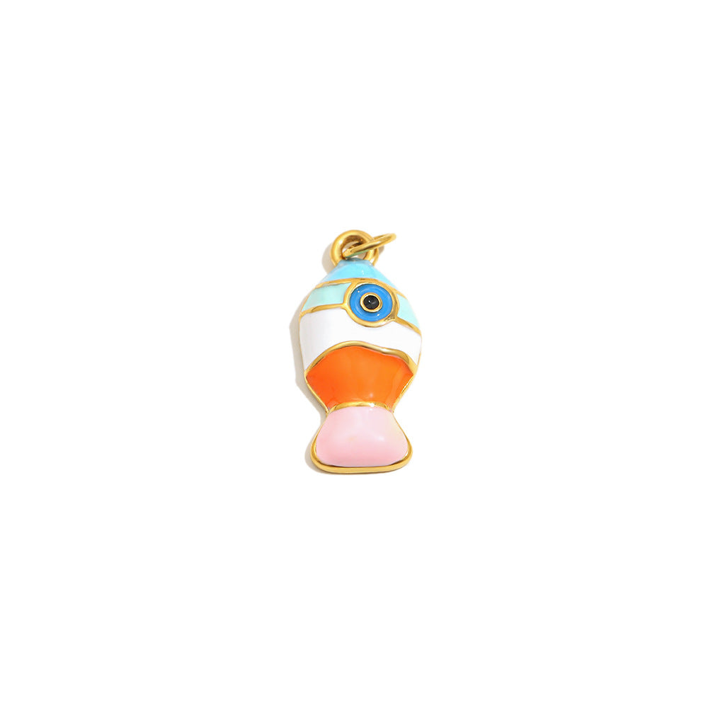 18K Gold Plated Drip Oil Animal Shape Stainless Steel Charm Bar