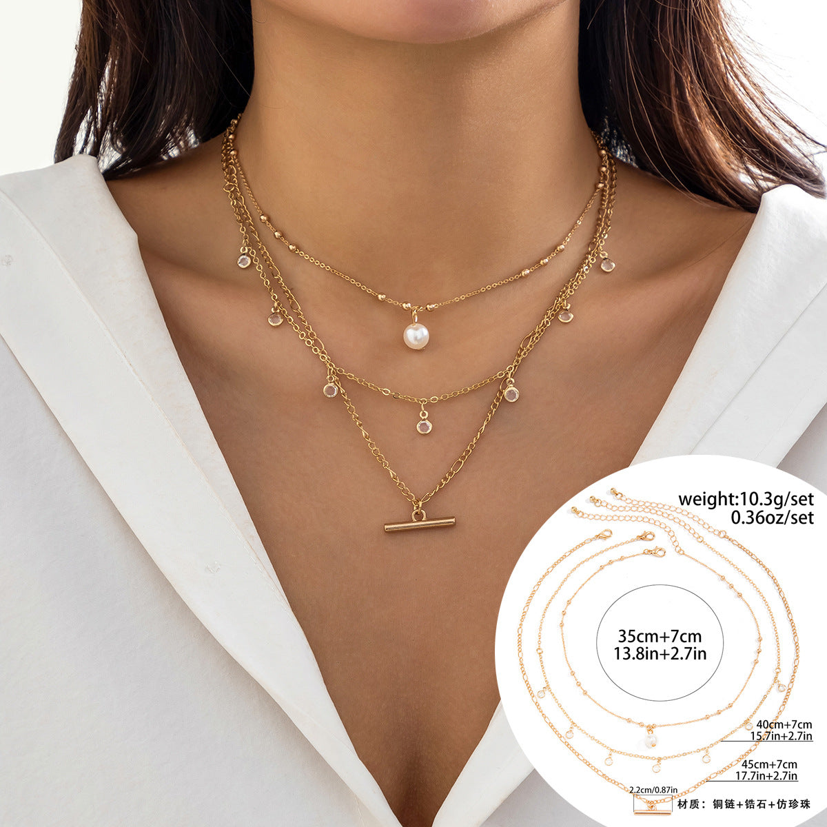 Minimalist Heart-Shaped Alloy Necklace with Rhinestone Inlay and Fringe Detail for Women