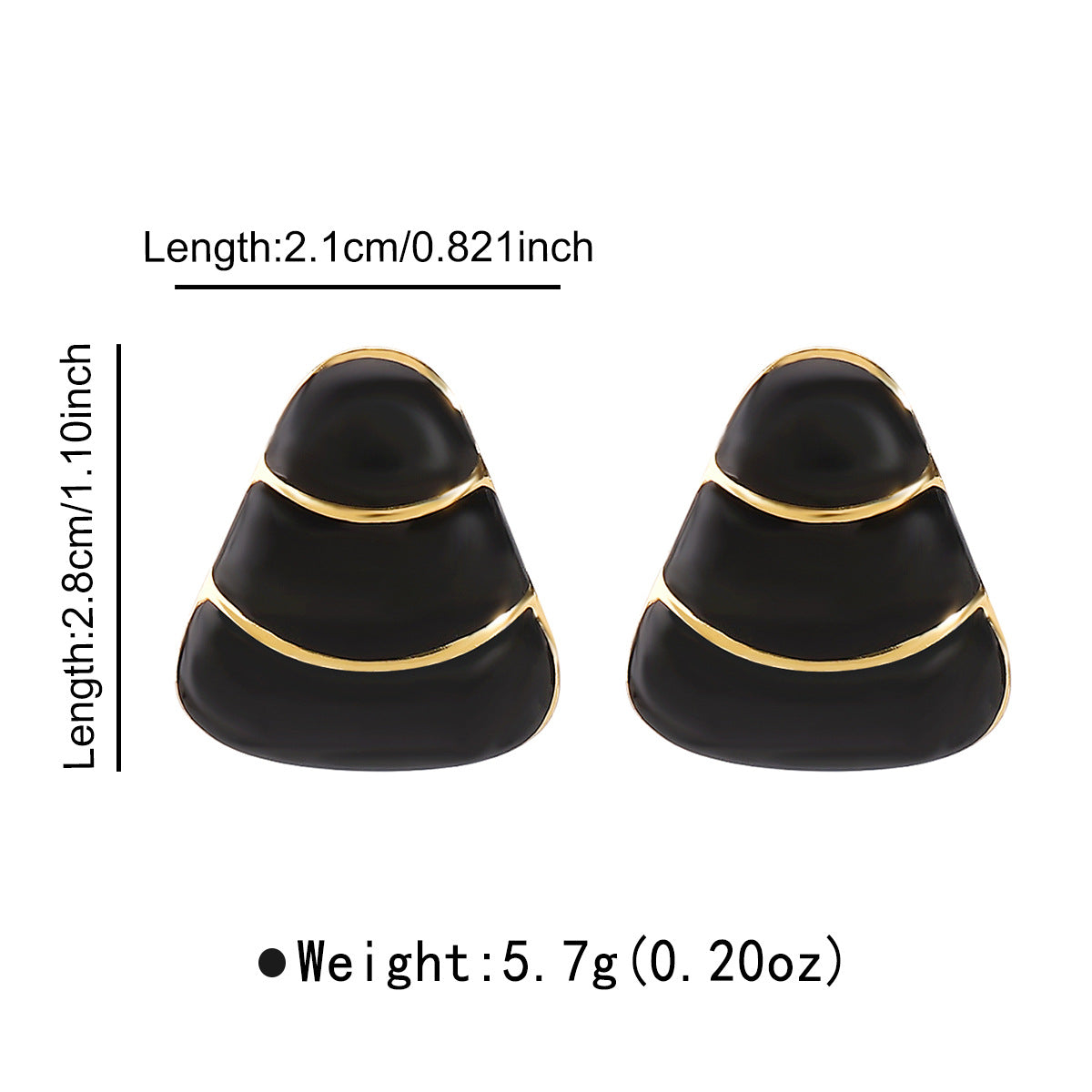 Minimalist Geometric Triangle Stainless Steel Enamel Earrings for Women