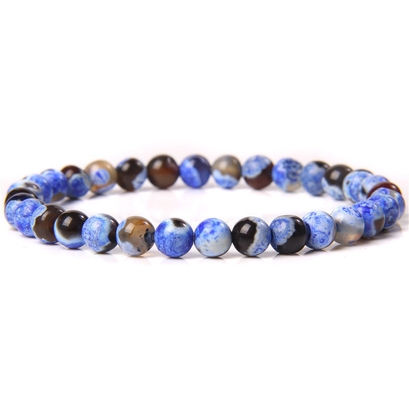 Sweet Natural Gemstone Round Beaded Stretch Bracelet Unisex