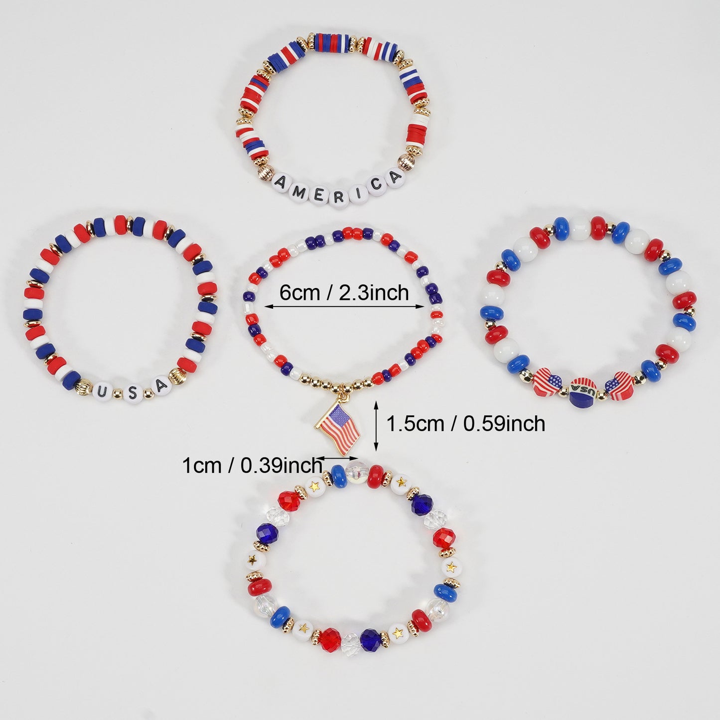 Bohemian Vintage Flag Pattern Glass Beaded Bracelet Unisex
