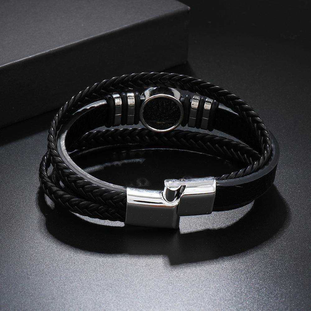 Pulsera magnética de cuero geométrico unisex, estilo punk urbano, regalo de joyería para aficionados a los deportes
