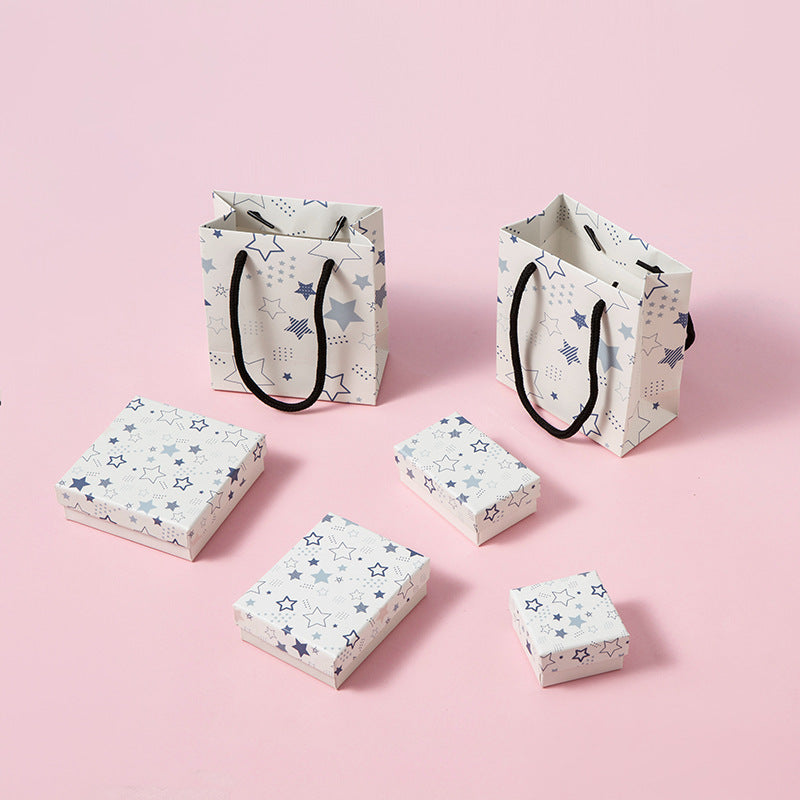 Scatola regalo portagioie a forma di stella con inserto in spugna per anelli, orecchini, collane, bracciali e accessori