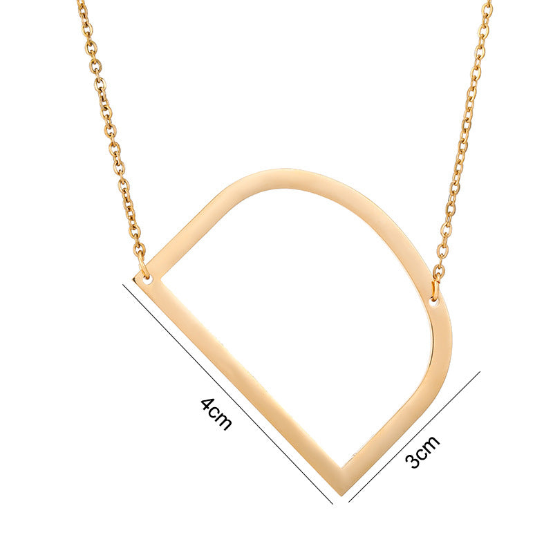 Collar Minimalista con Dije de Letra Chapado en Acero de Titanio para Mujer con Cadena de Eslabones Ajustable