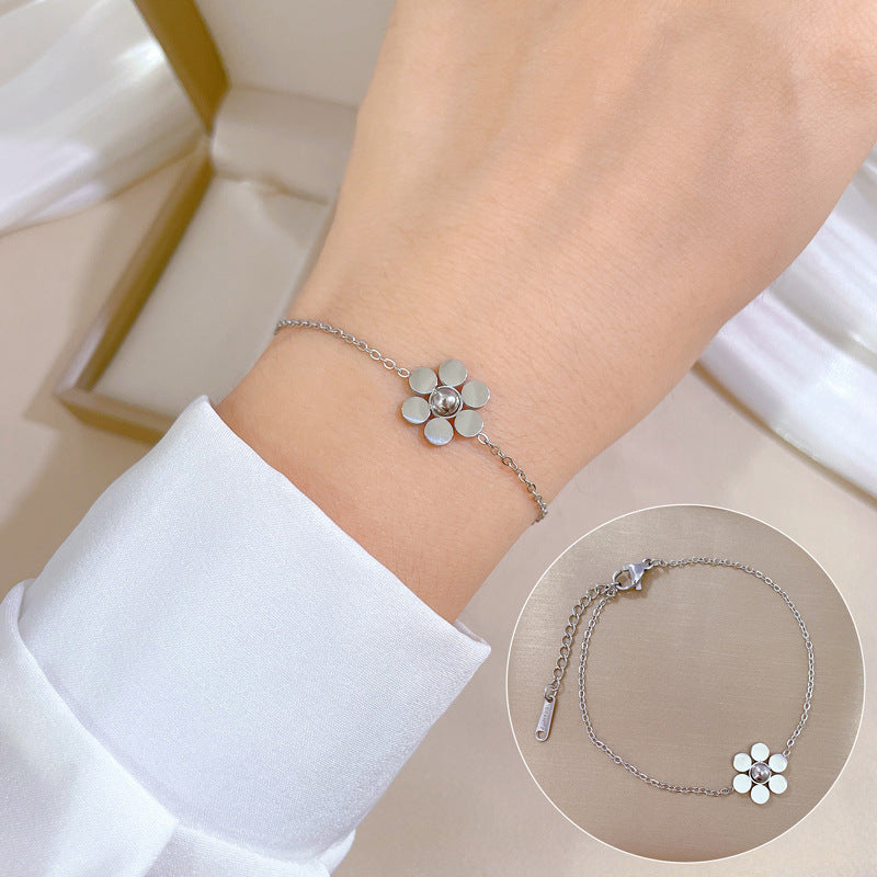 Zodiac Luxury Titanium Steel Gold Plated Bracelet with Cubic Zirconia for Unisex