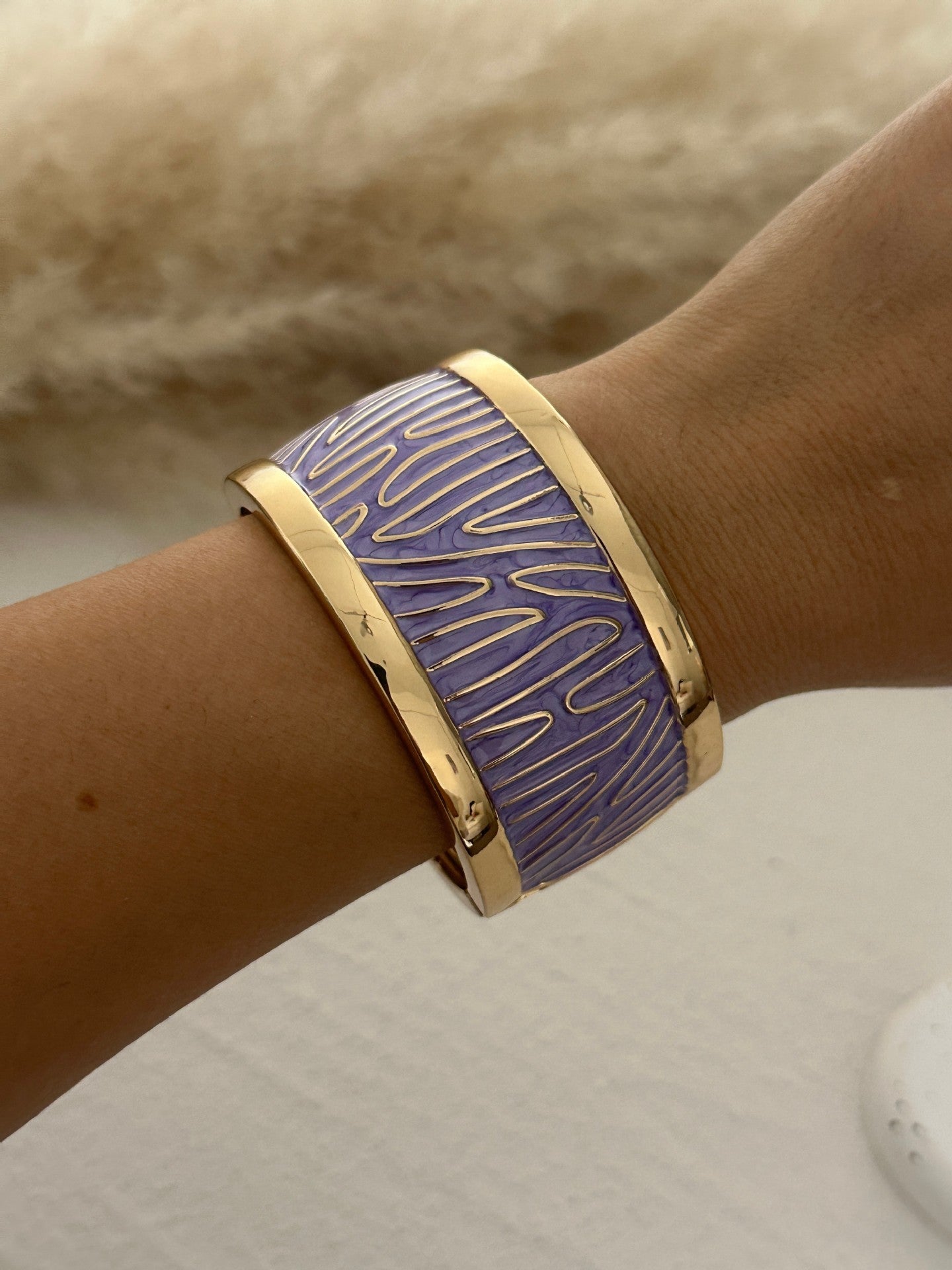 Bracciale Elastico Aperto Geometrico in Lega Placcata ad Olio Sgocciolante Boemo Colorato