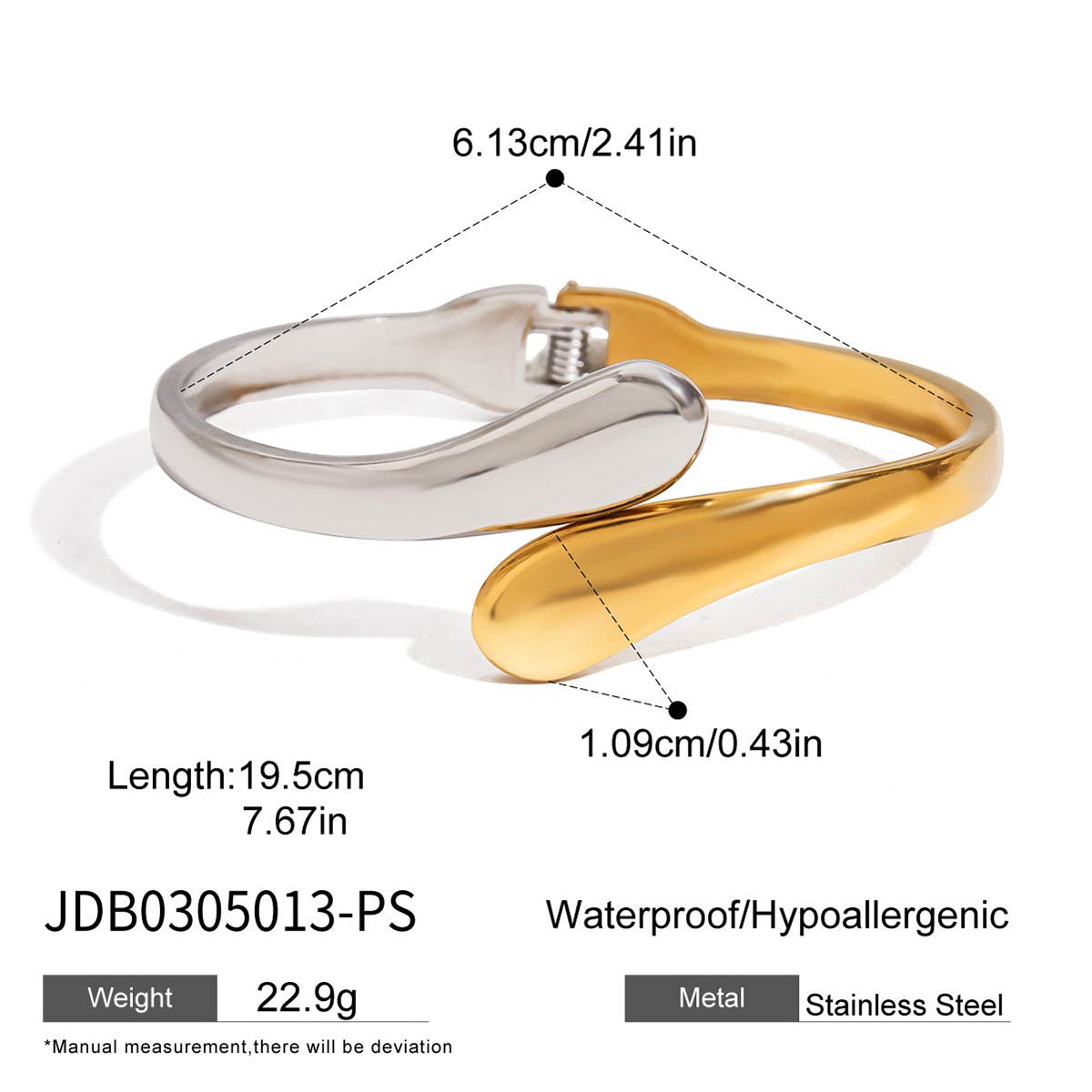 Conjunto de Pulsera de Acero Inoxidable a la Moda con Anillo de Acero de Titanio y Pendientes en Forma de Gota para Mujer