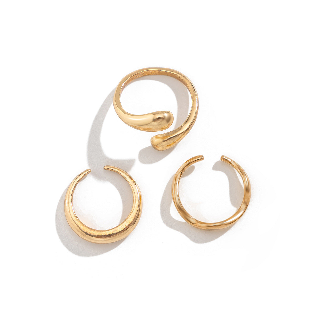 Minimalist Geometric Zinc Alloy Plated Irregular Knuckle Ring Set for Women