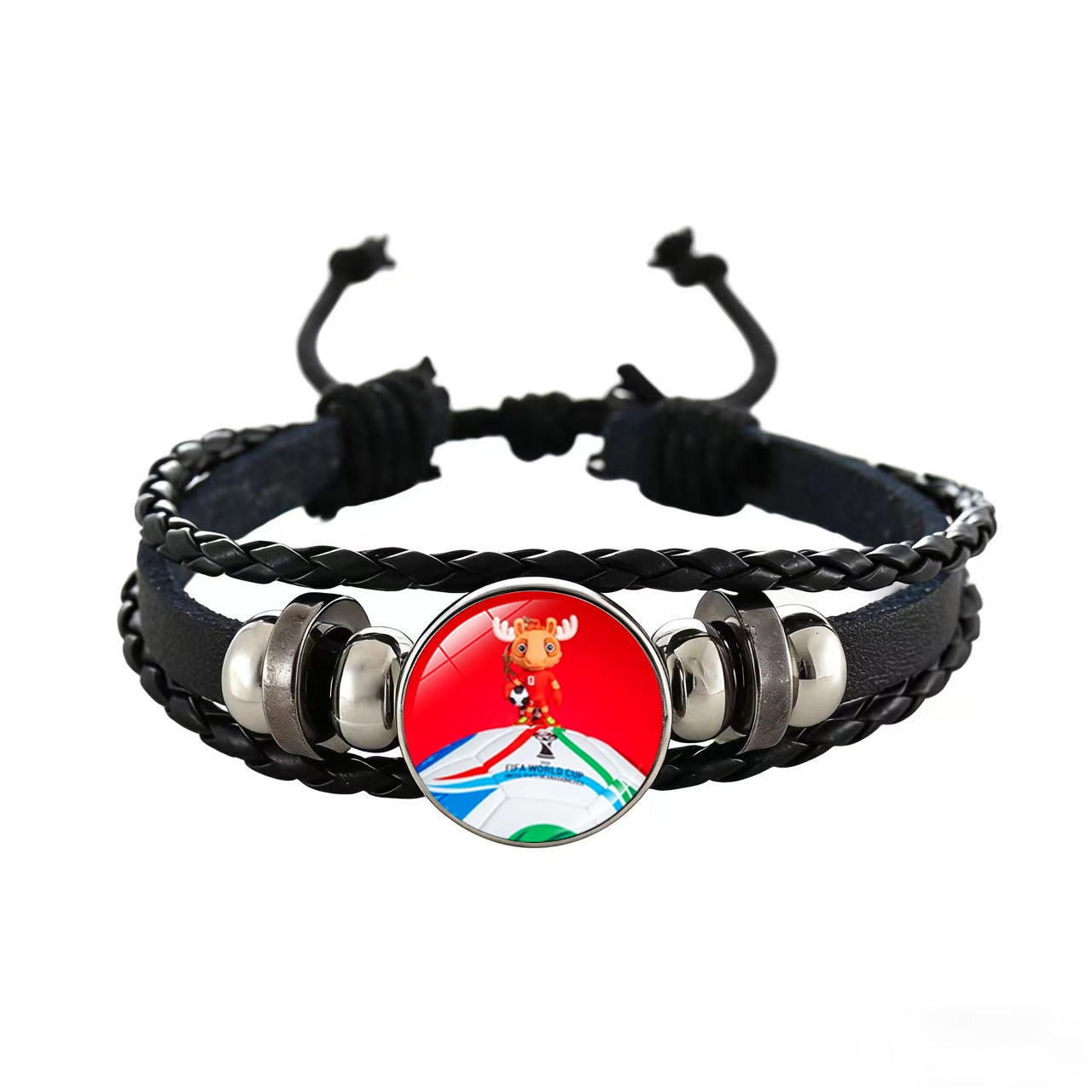 Unisex Cartoon Geometric Leather Bracelet Adjustable Wristband